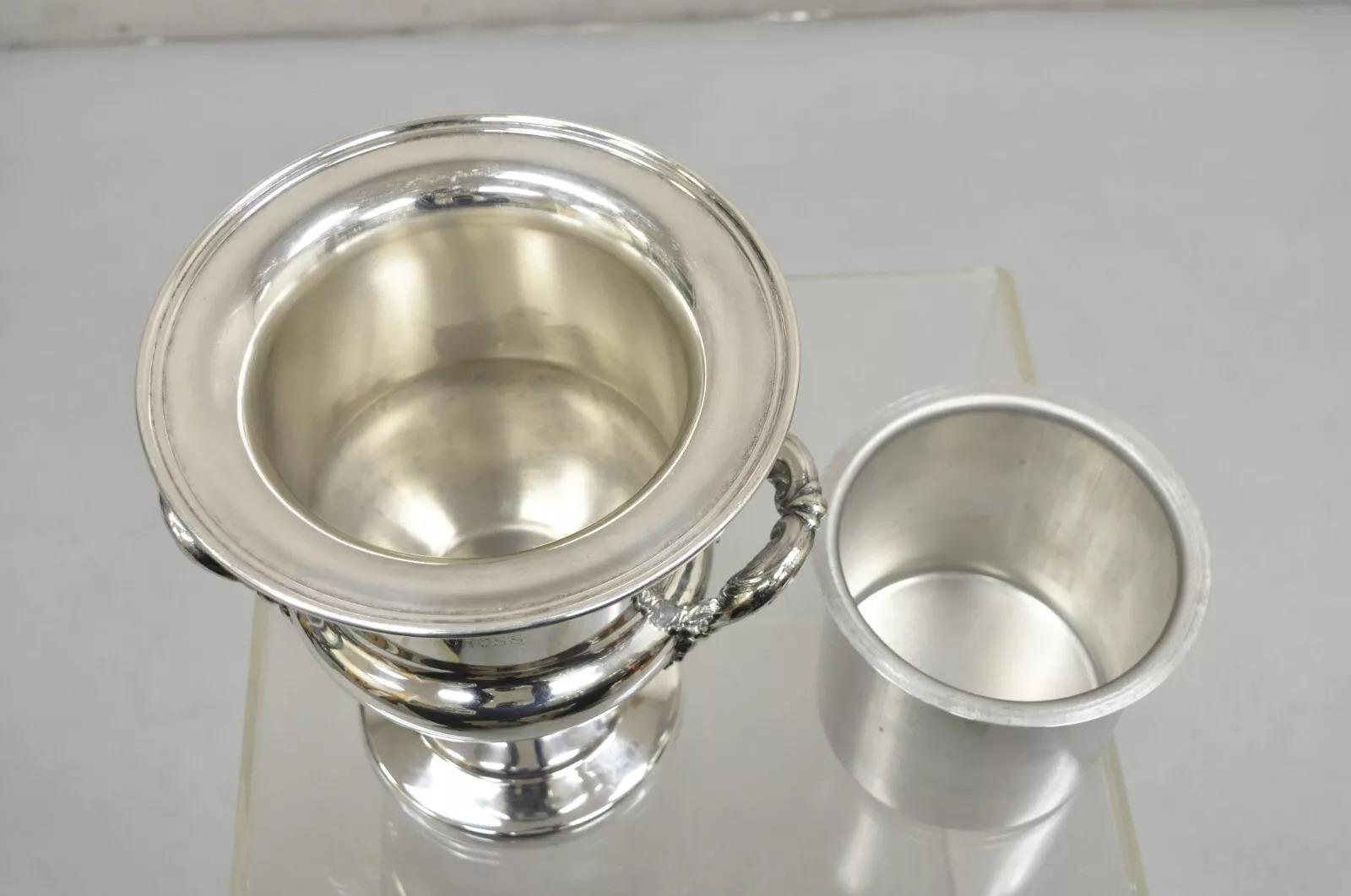 English Regency Style Silver Plated Engraved Champagne Chiller Ice Bucket For Sale 2