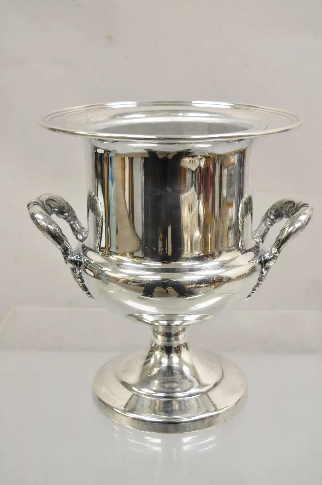 English Regency Style Silver Plated Engraved Champagne Chiller Ice Bucket For Sale 3
