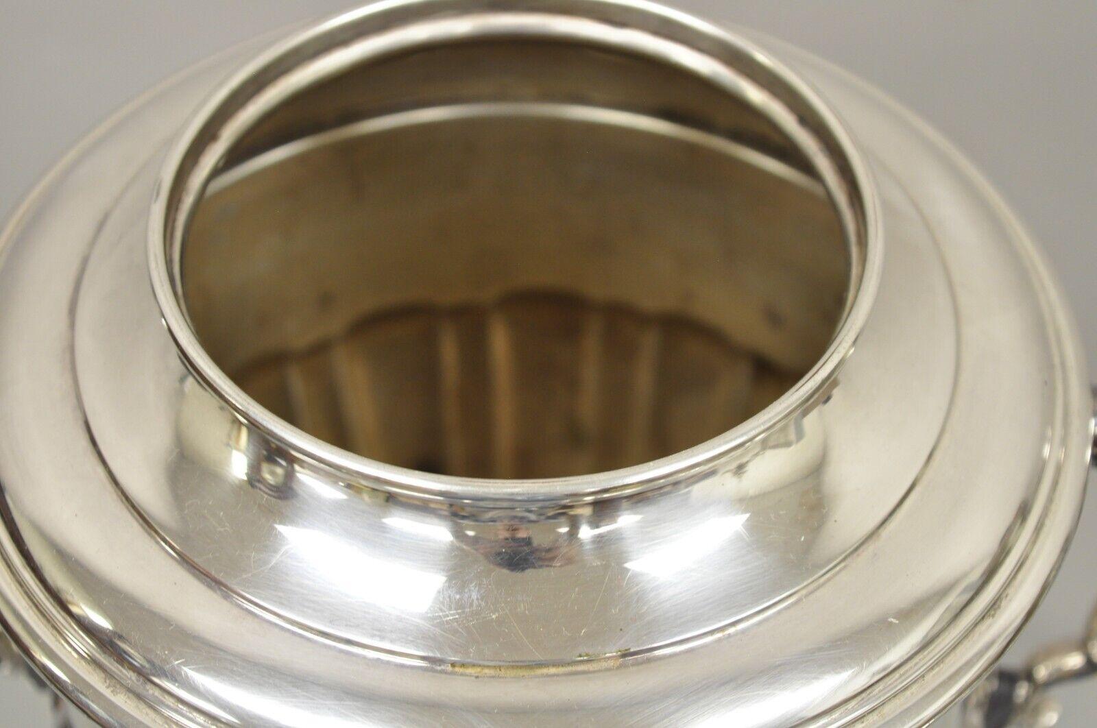 20th Century English Regency Style Silver Plated Urn Coffee Dispenser Samovar Pot and Burner
