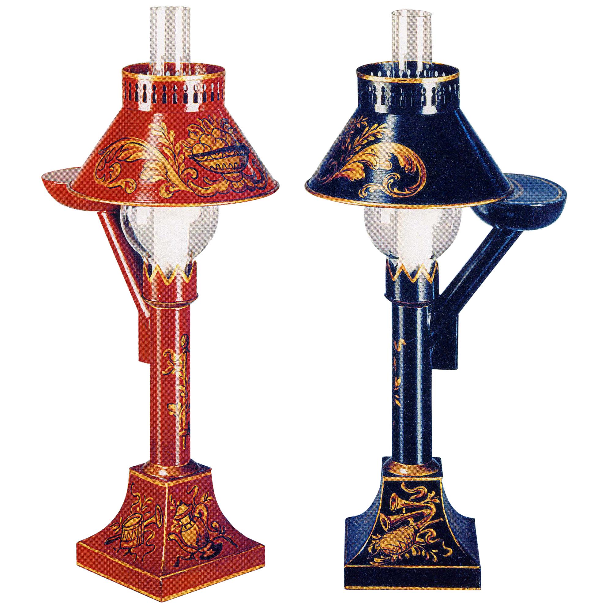 Kleine englische Toleware-Lampe im Regency-Stil von Gherardo Degli Albizzi im Angebot