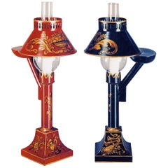 English Regency Style Small Toleware Lamp By Gherardo Degli Albizzi