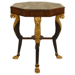 Antique English Regency Rosewood and Gilt End Tables