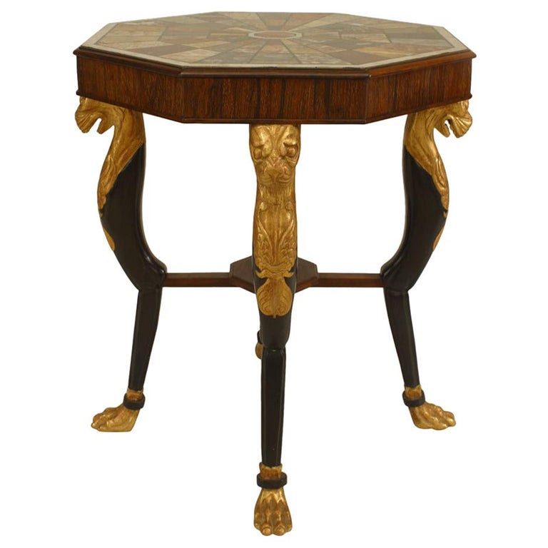 English Regency Rosewood and Gilt End Tables For Sale at 1stDibs