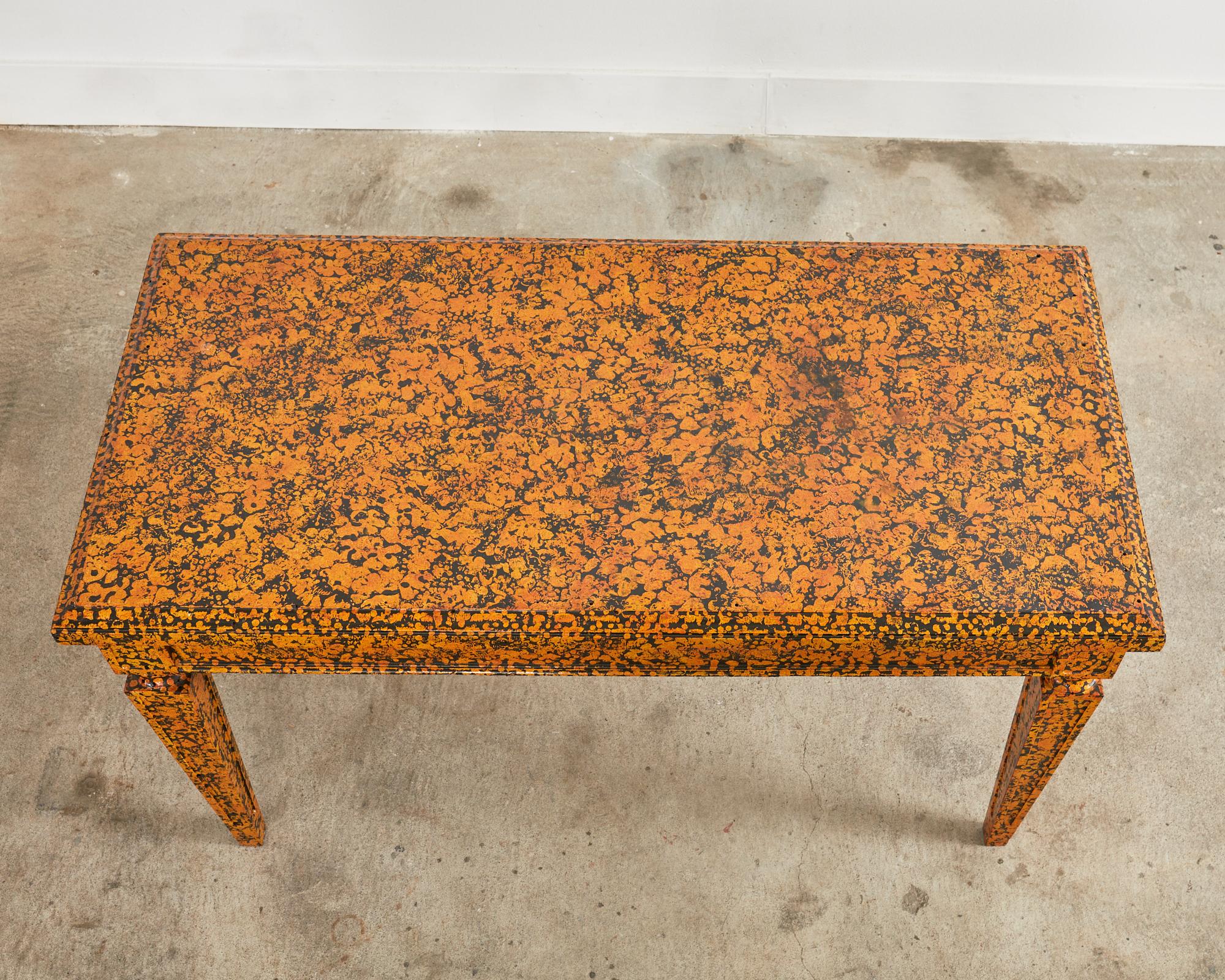 American English Regency Style Speckled Library Table by Ira Yeager For Sale