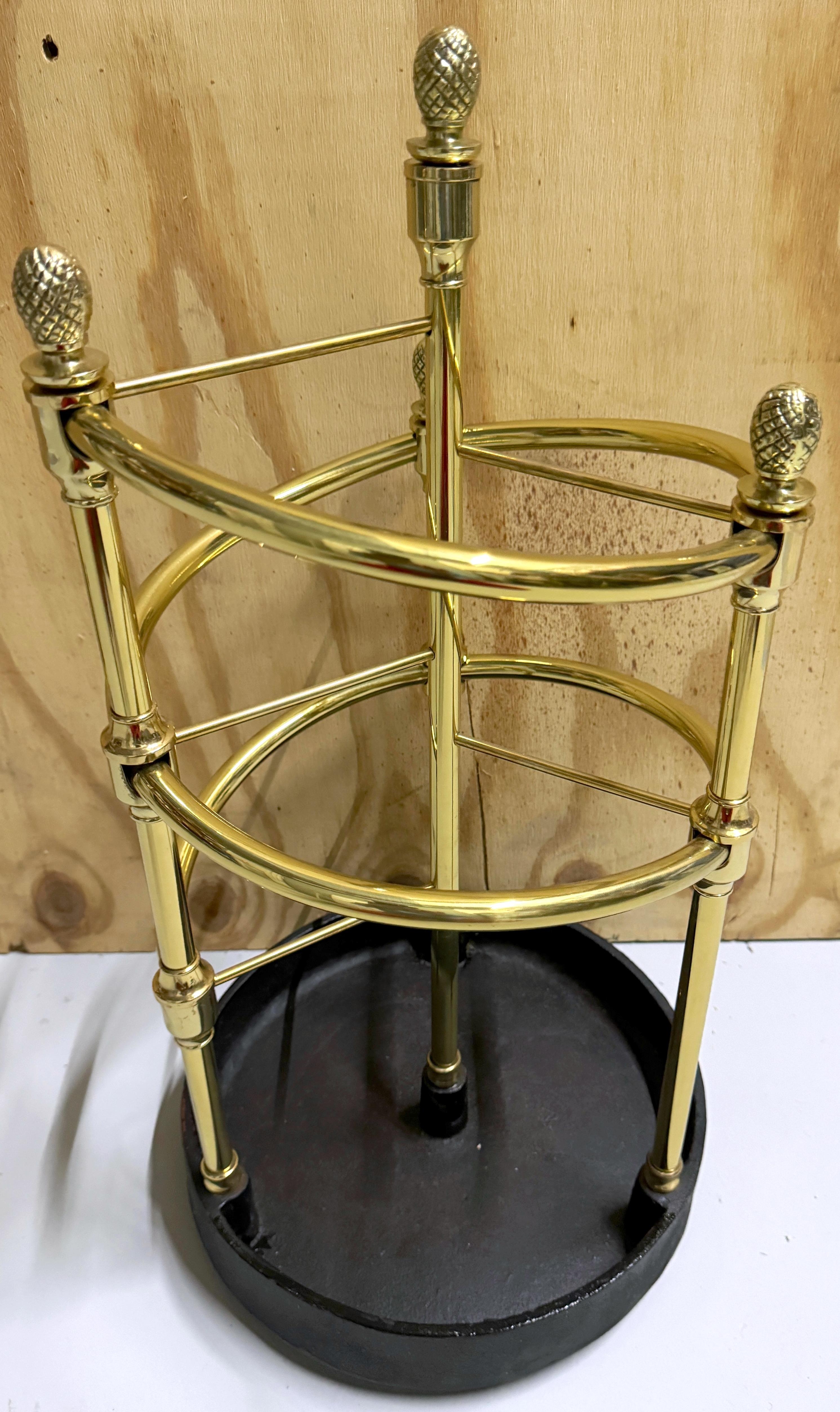 English Regency Style 'Spiral' Brass & Iron Umbrella/ Cane Stand   For Sale 1