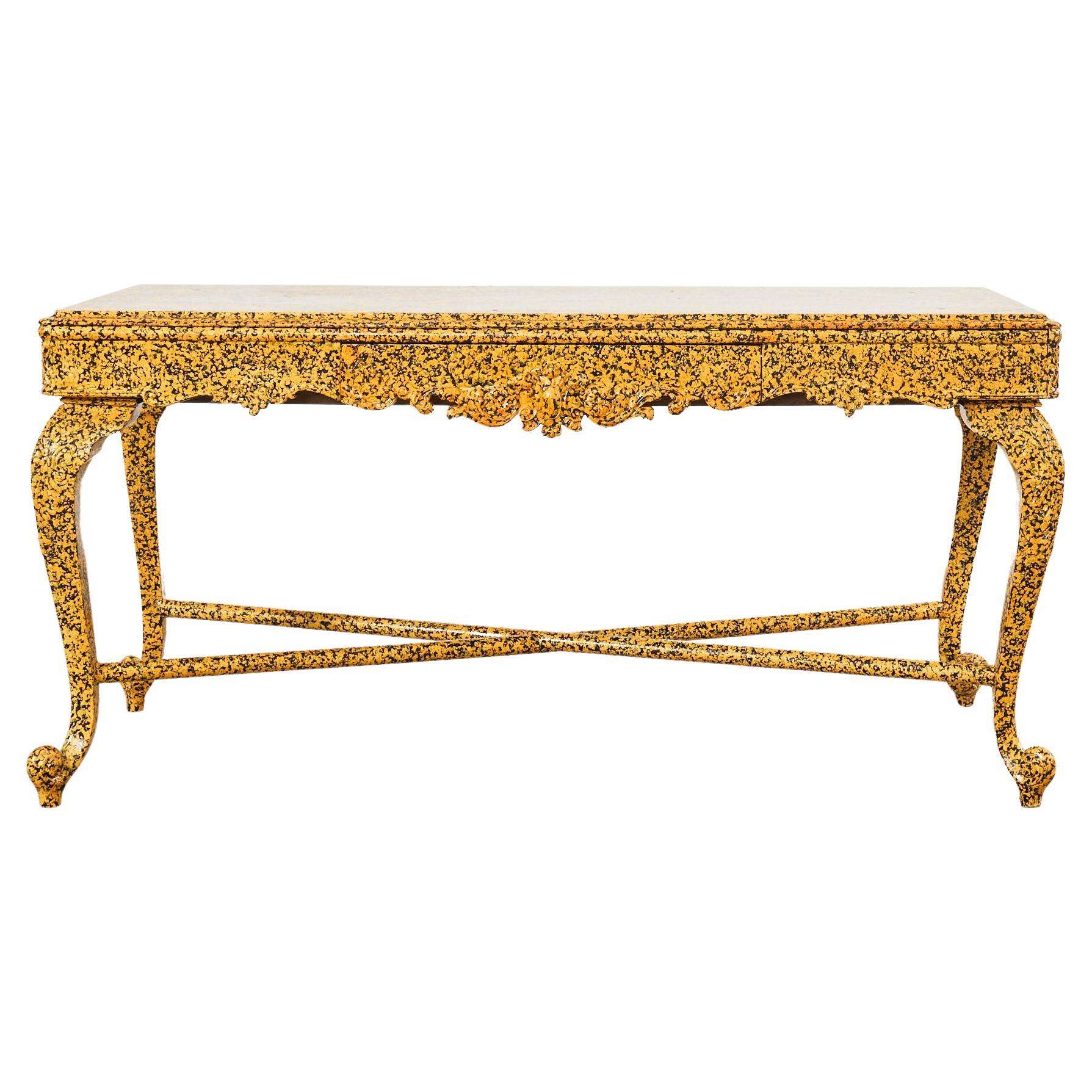English Regency Style Spreckled Console by Artist Ira Yeager For Sale