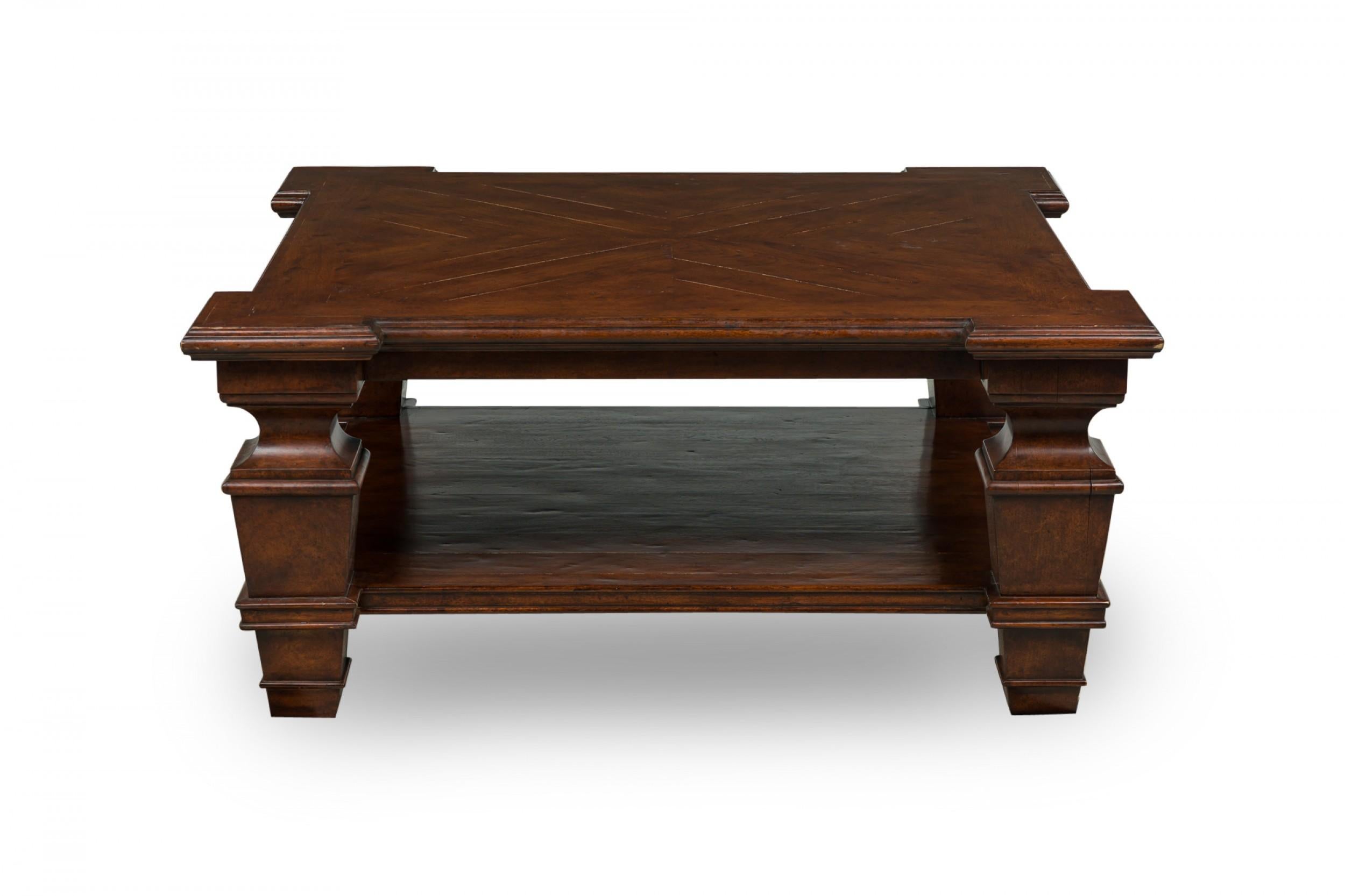 Unknown English Regency Style Square Oak Low / Coffee Table For Sale