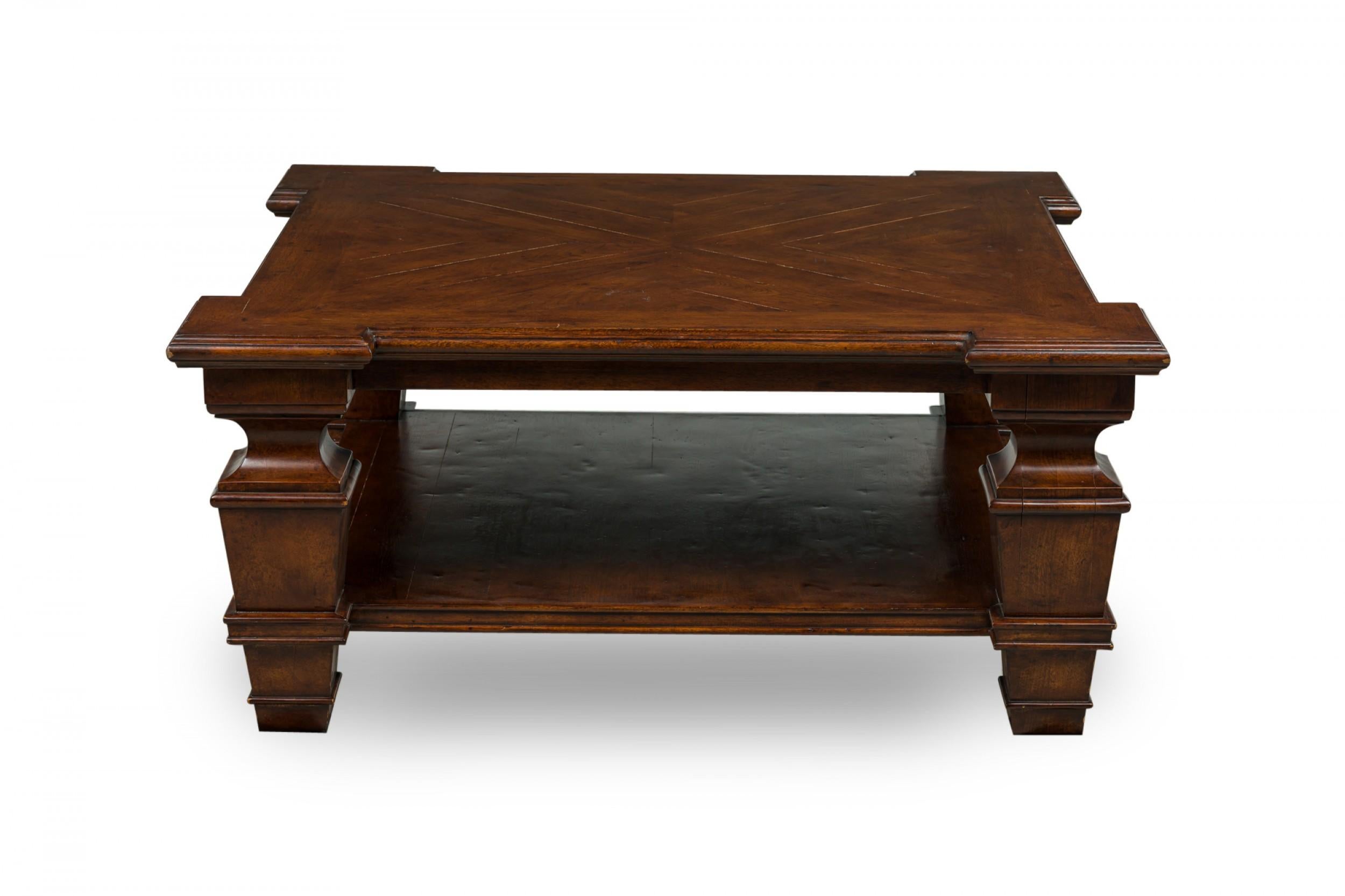Wood English Regency Style Square Oak Low / Coffee Table For Sale