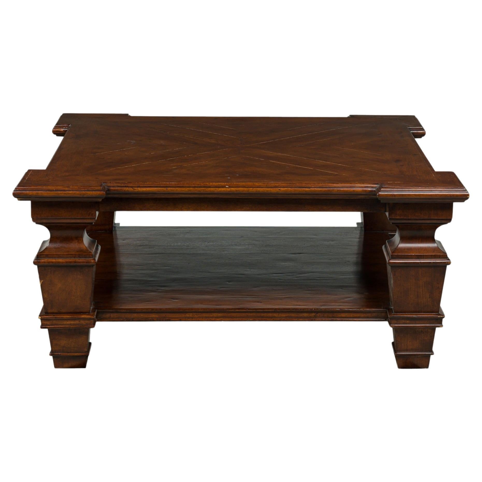 English Regency Style Square Oak Low / Coffee Table