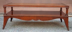 English Regency Style Tooled Leather Inset Mahogany Two-Tier Coffee Table