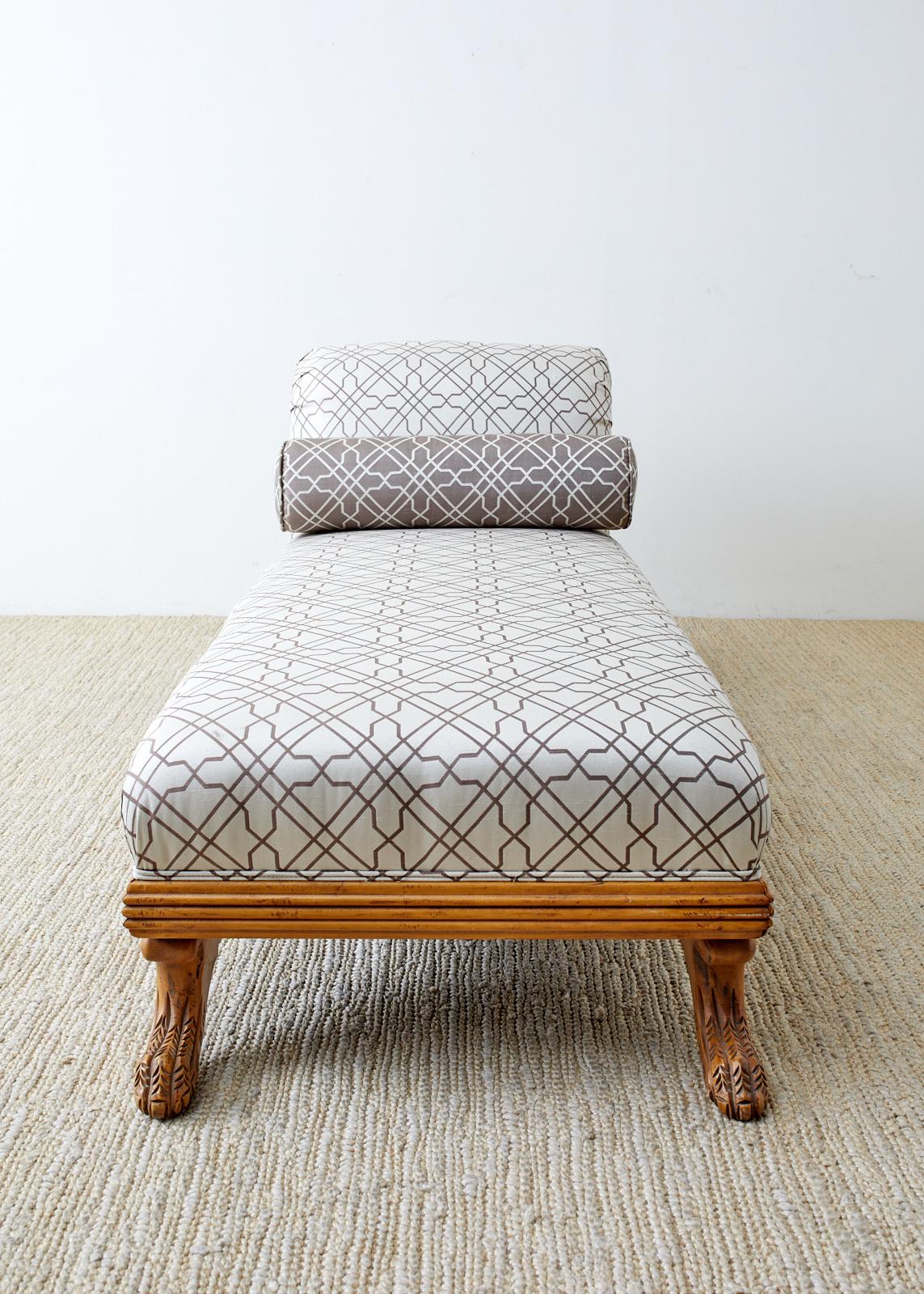 English Regency Style Upholstered Chaise Longue Daybed 4