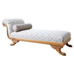 English Regency Style Upholstered Chaise Longue Daybed