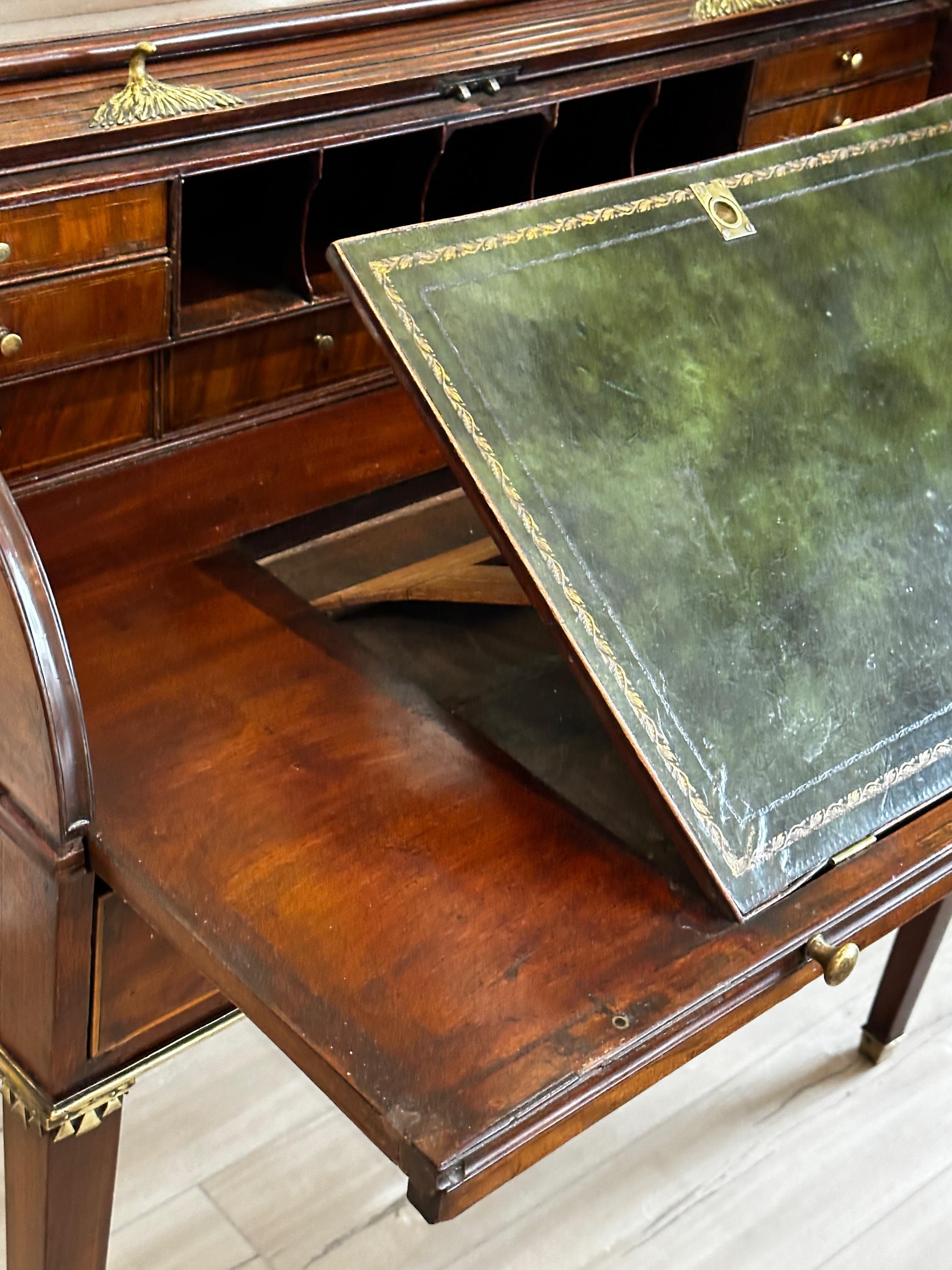 English Regency Tambour Top Writing Desk For Sale at 1stDibs
