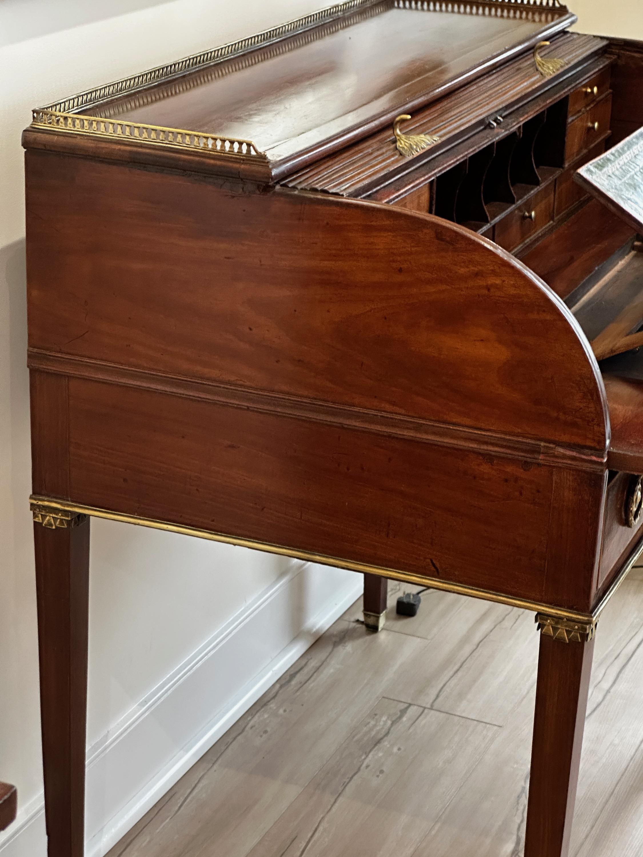 English Regency Tambour Top Writing Desk For Sale at 1stDibs