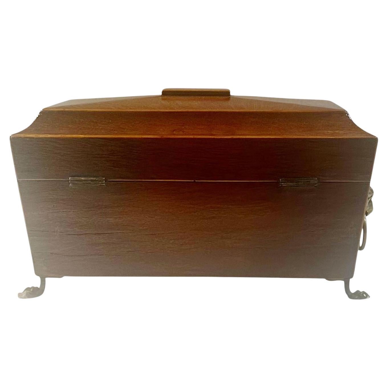 English Regency Tea Caddy with Original Key For Sale 8