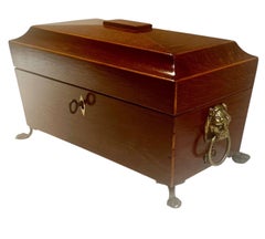 Englische Regency-Teekanne mit Originalschlüssel