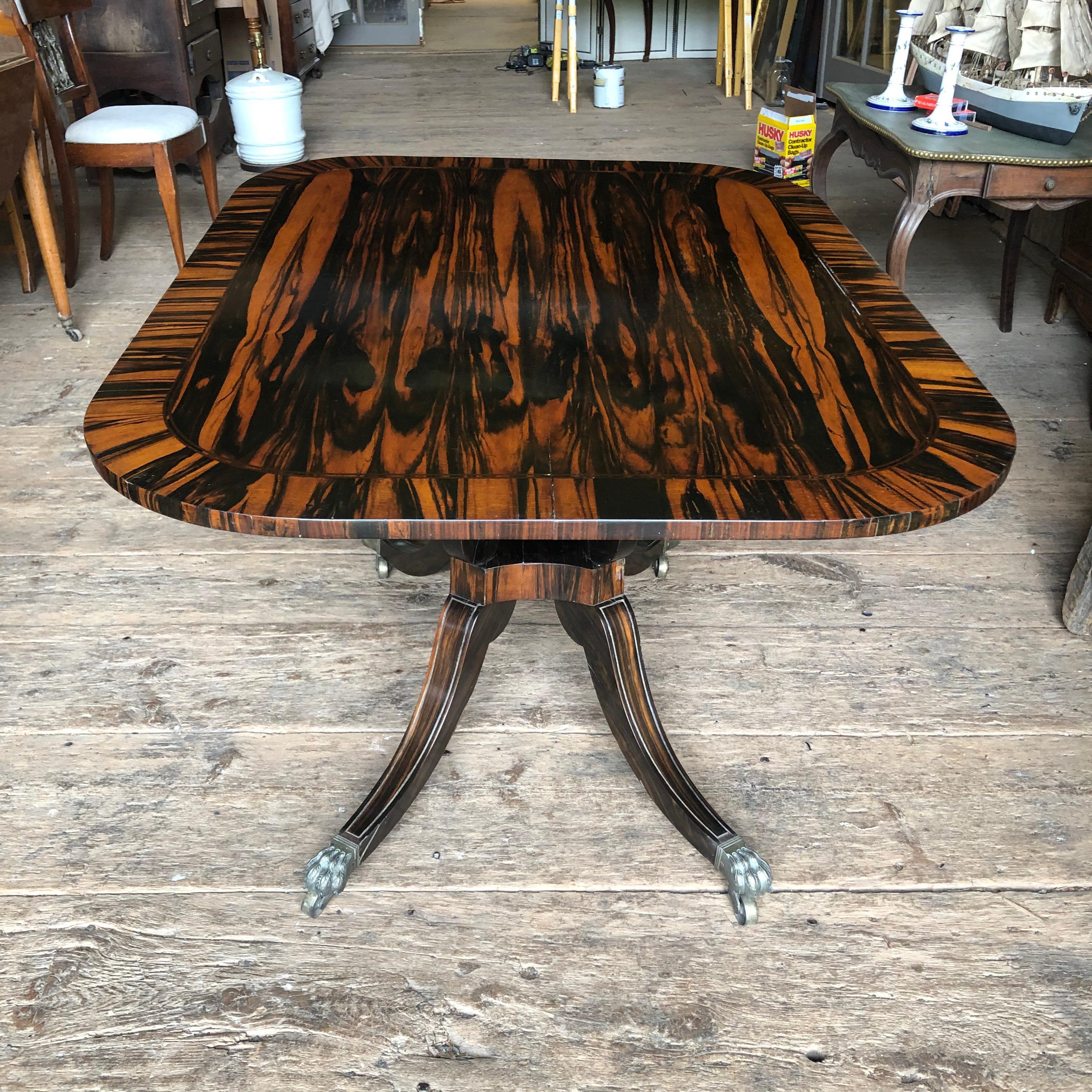 Veneer English Regency Tea Table, Calamander Wood