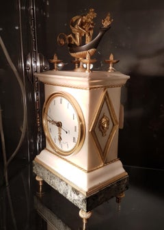 English Regency Thomas Weeks Neoclassical Marble and Ormolu Mantel Clock  For Sale at 1stDibs