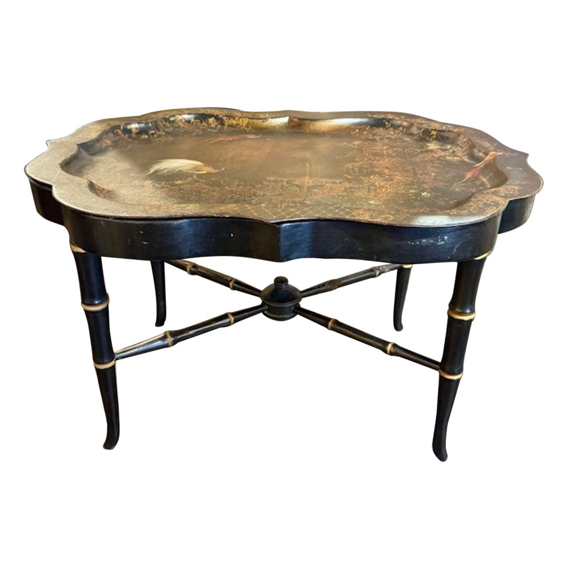 English Regency Tole Painted Table