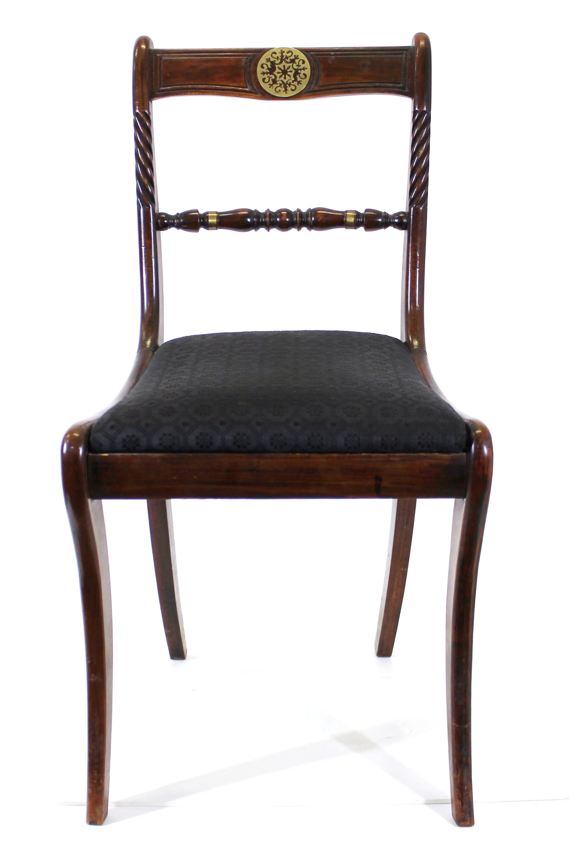 English Regency 'Trafalgar Chairs' with Sabre Legs In Good Condition In New York, NY