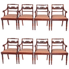 English Regency "Trafalgar" Dining Chairs / Set of Eight (8)