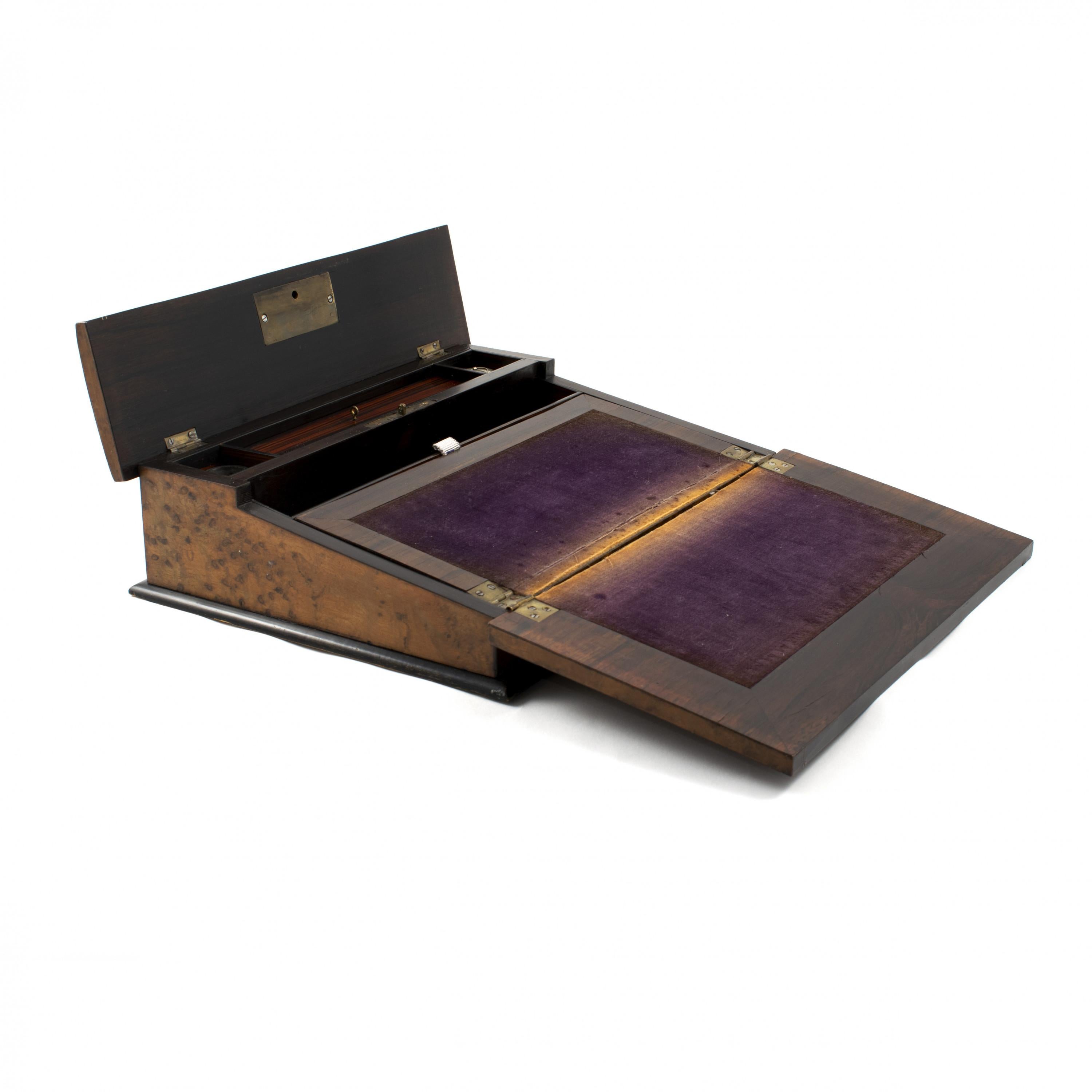 English Regency Traveling Lap Writing Desk Box In Good Condition In Kastrup, DK