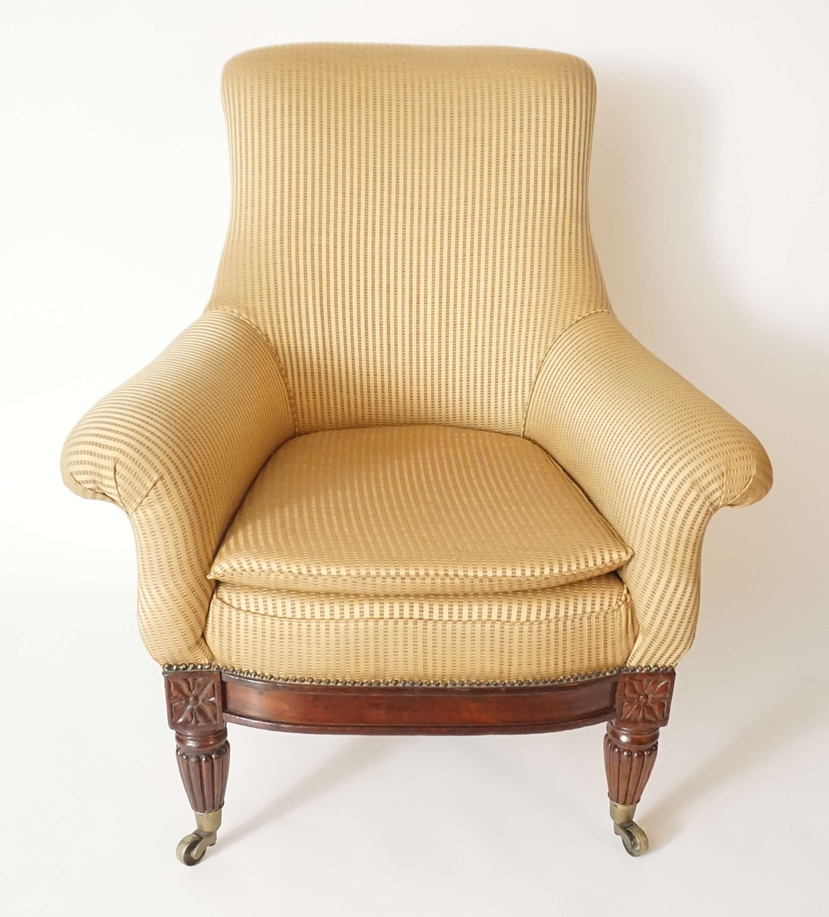 English Regency Upholstered Armchair of Large Size, circa 1830 3