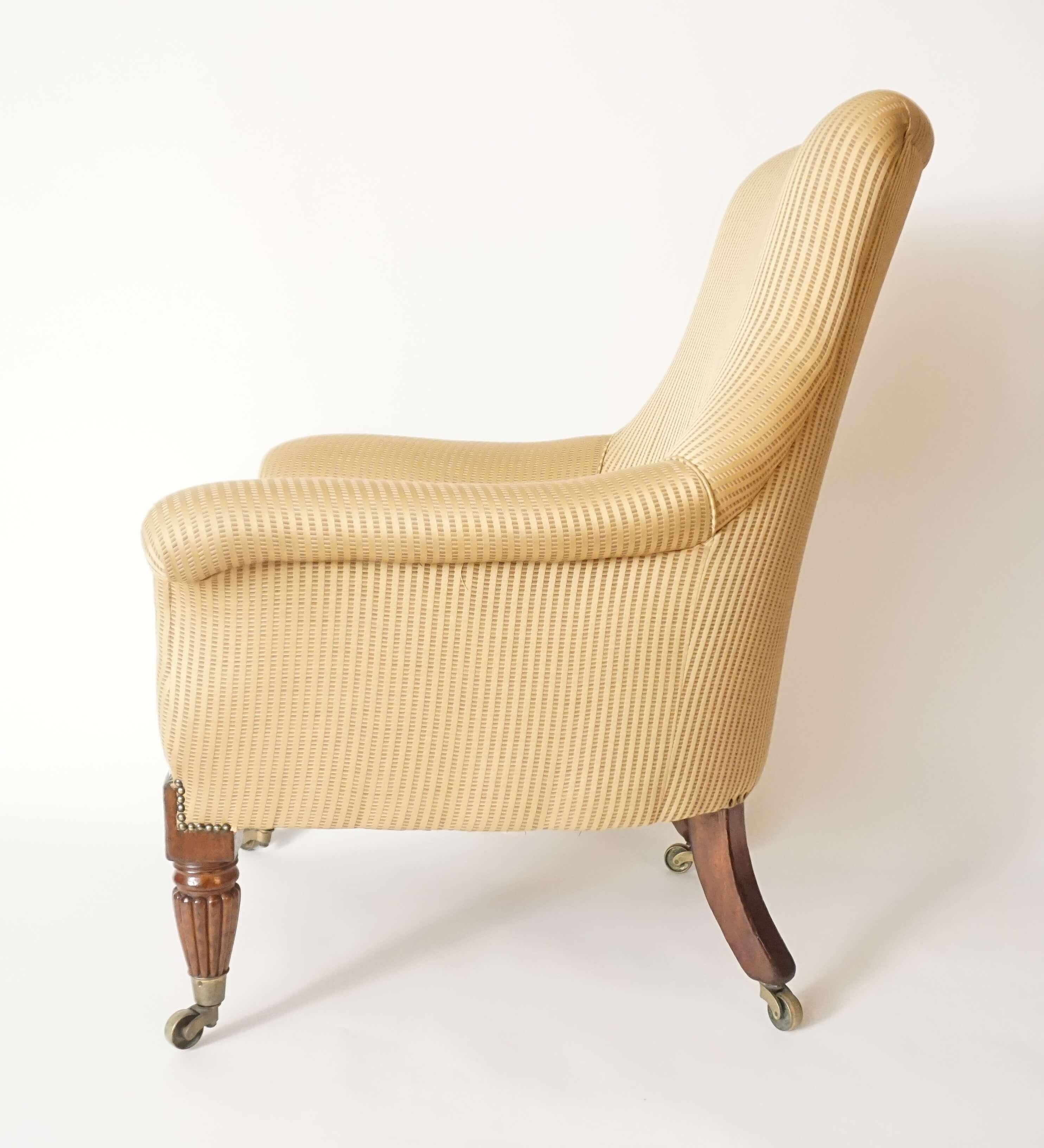 English Regency Upholstered Armchair of Large Size, circa 1830 In Good Condition In Kinderhook, NY