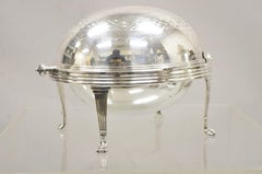 English Regency Victorian Silver Plated Revolving Dome Chafing Dish Warmer