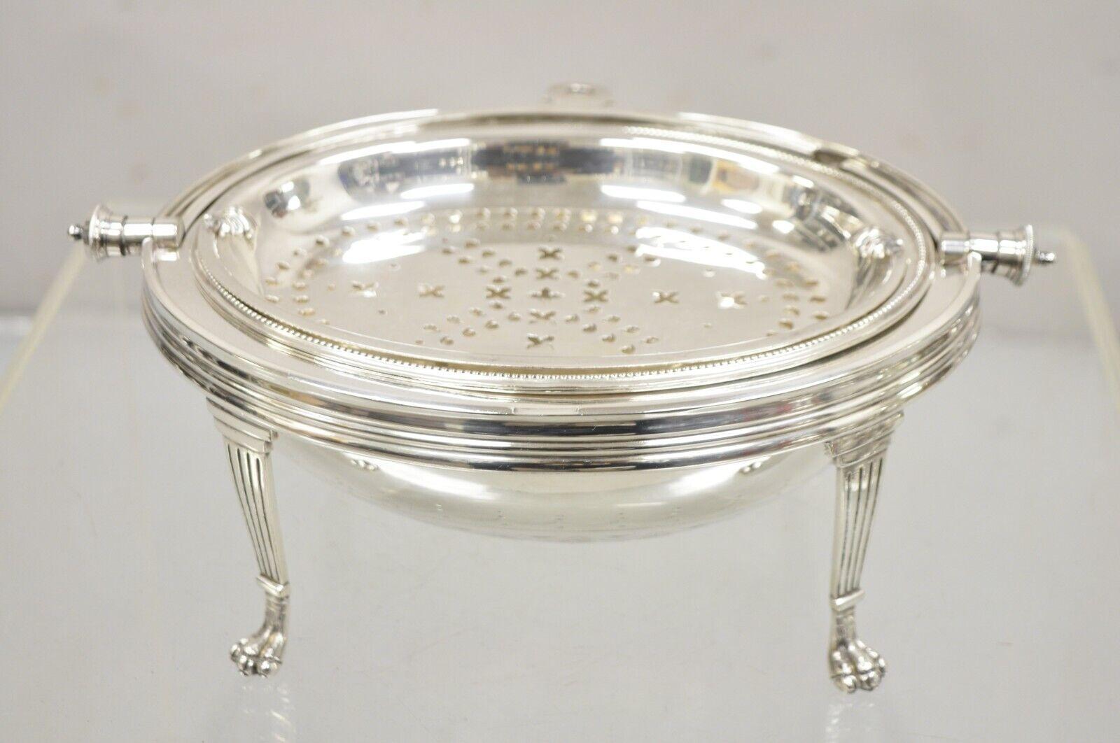 English Regency Victorian Silver Plated Revolving Dome Chafing Dish Warmer For Sale 2