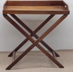 English Regency Walnut Butler's Serving Tray Table