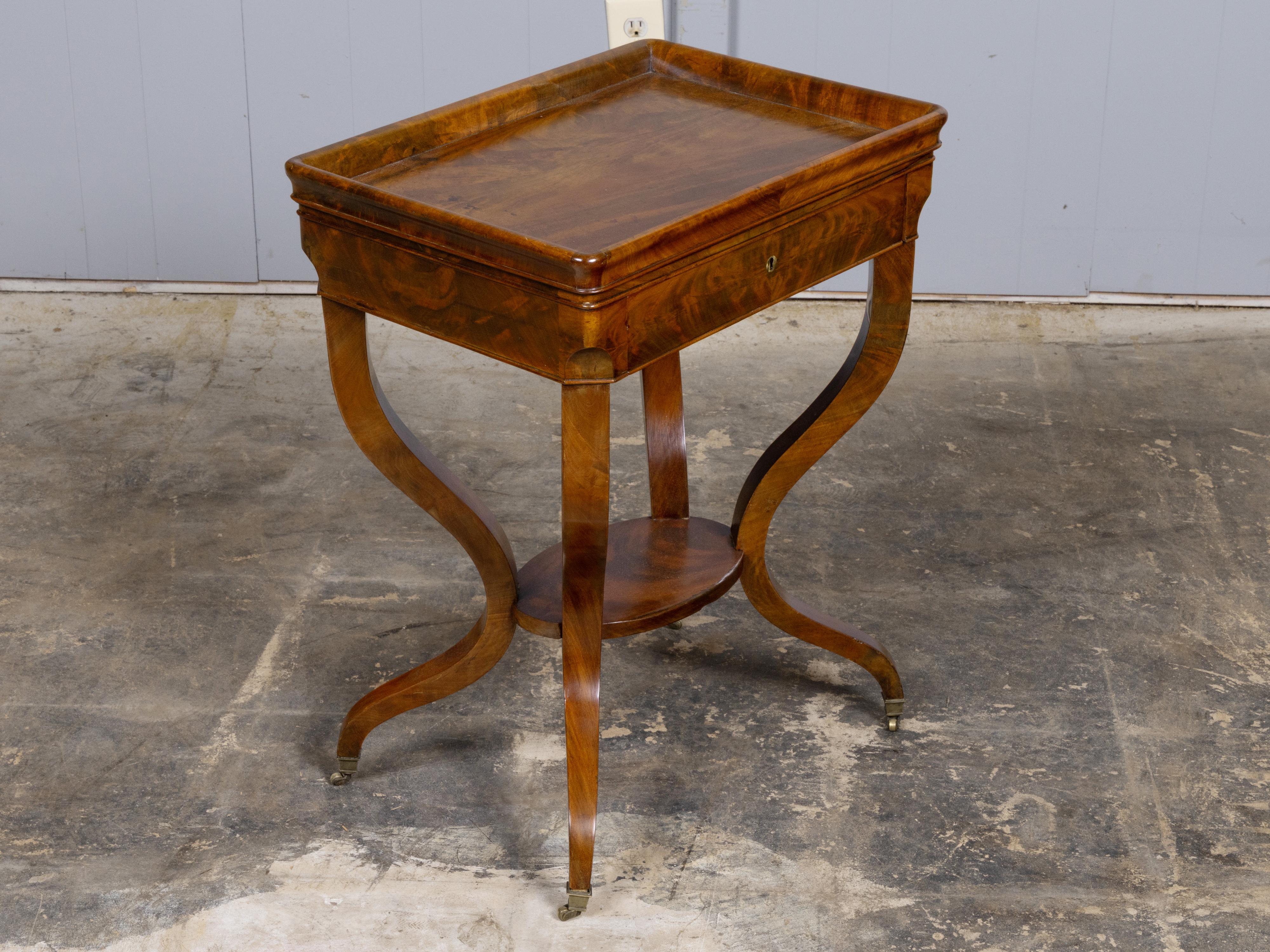English Regency Walnut Occasional Table with Galleried Top and Curved — free download