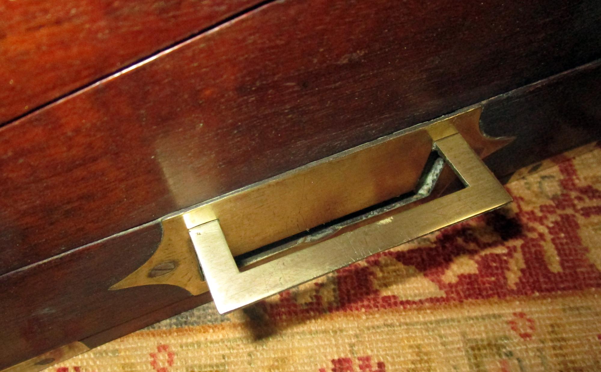 English Regency Walnut Travelling Lap Desk Box with Secret Compartment 1