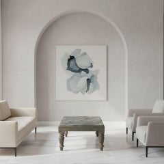 English Regency William IV Teal Painted Marble Top Low Coffee Table ca. 1840