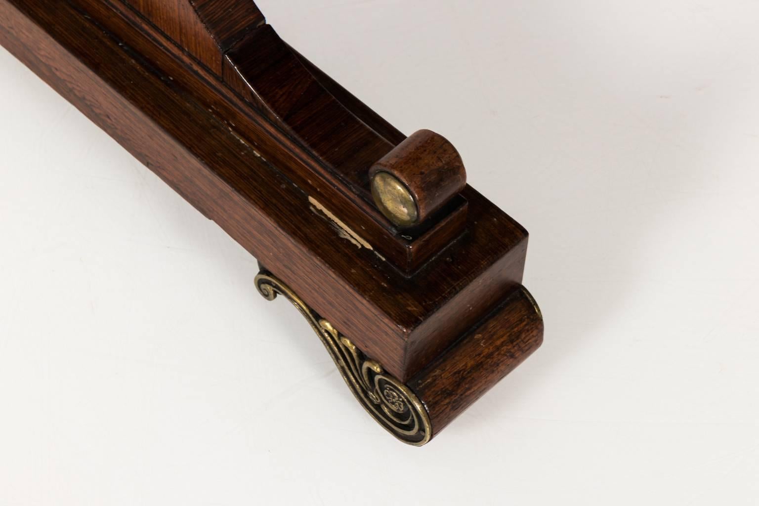 Brass English Regency Writing Table, circa 1820