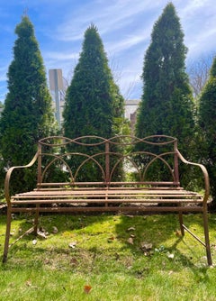 English Regency Wrought Iron Bench, CA 1820