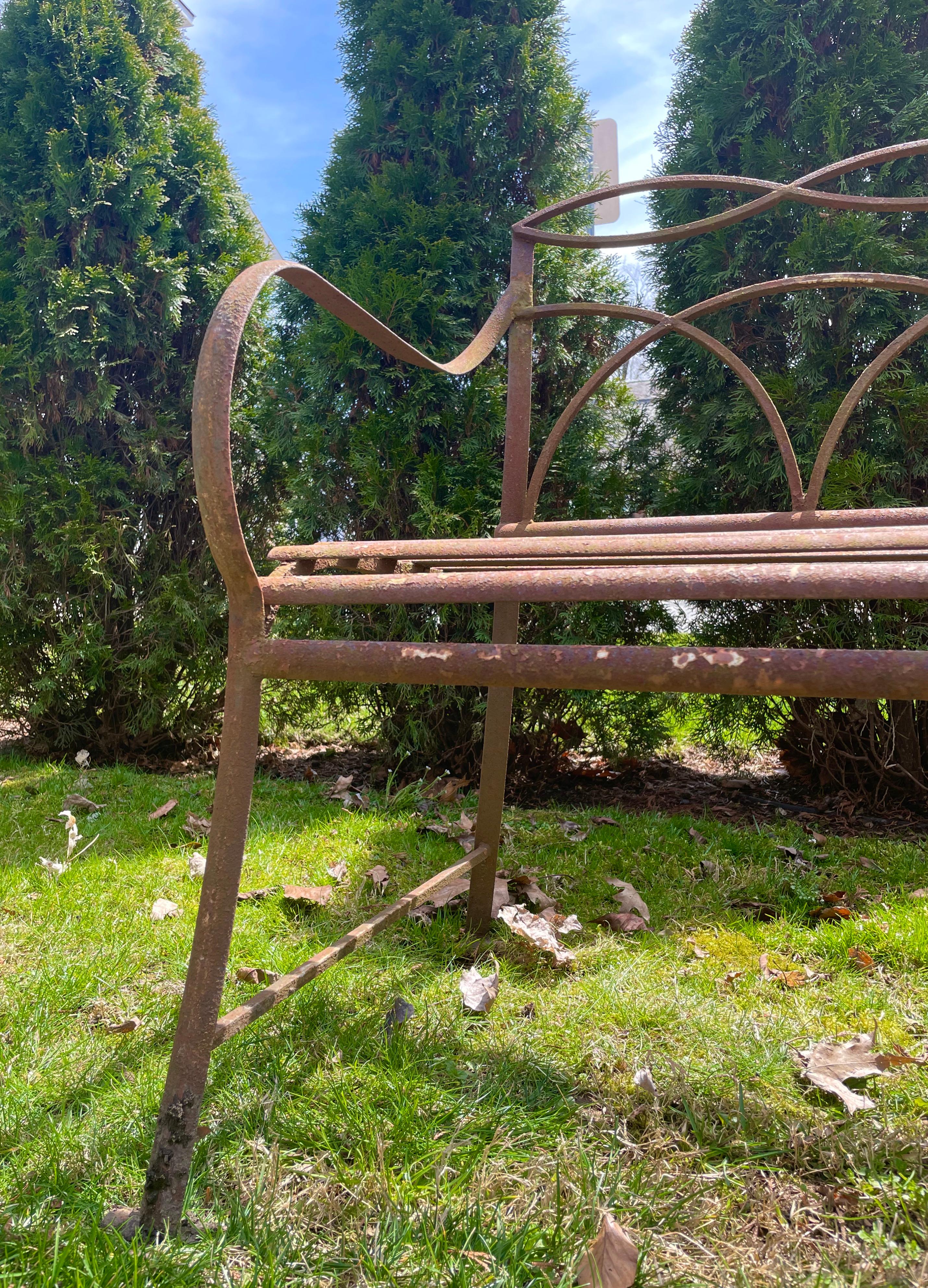 English Regency Wrought Iron Bench, CA 1820  For Sale 2