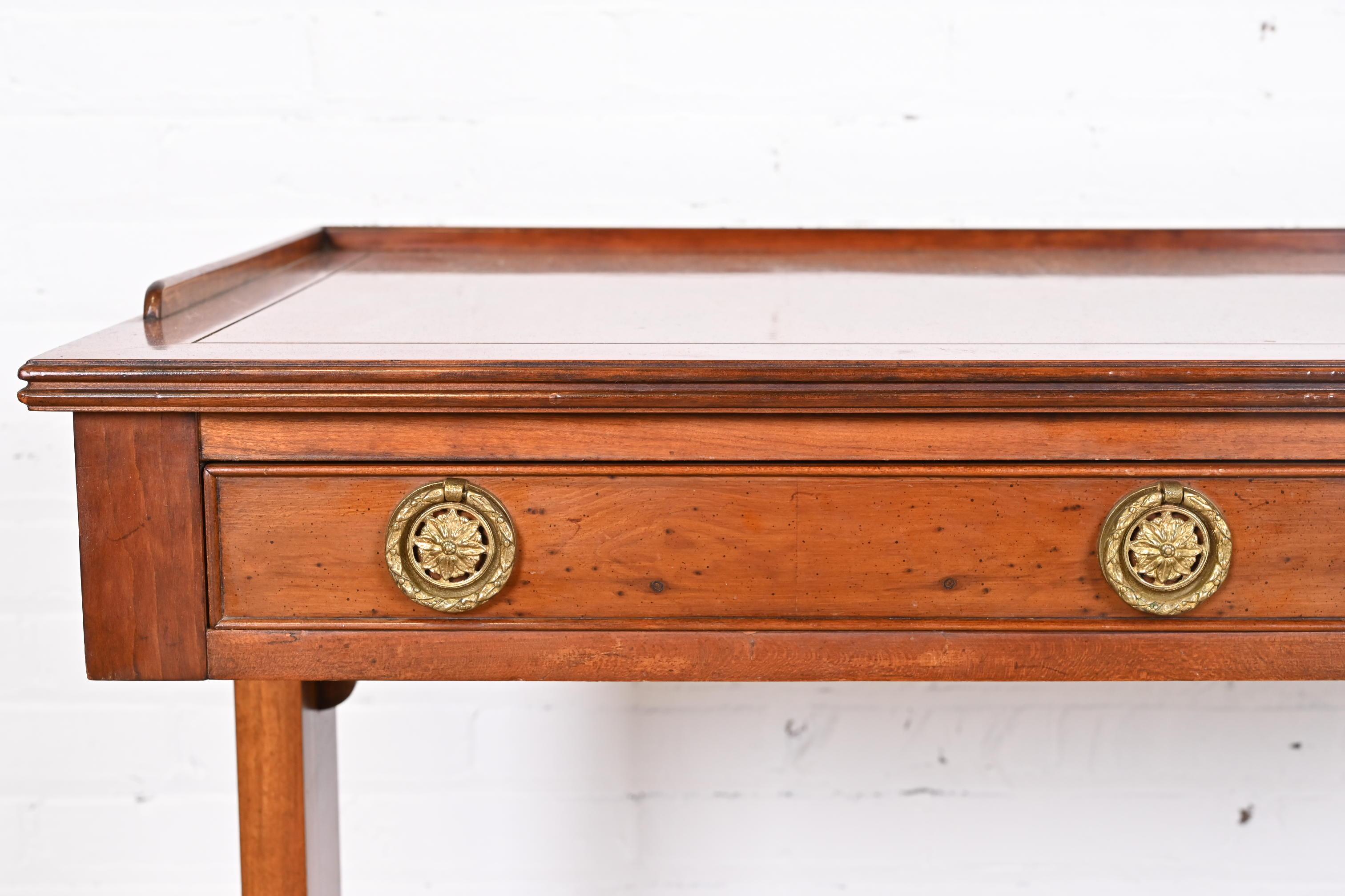 English Regency Yew Wood Desk or Console in the Manner of Baker Furniture 6