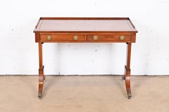 English Regency Yew Wood Desk or Console in the Manner of Baker Furniture