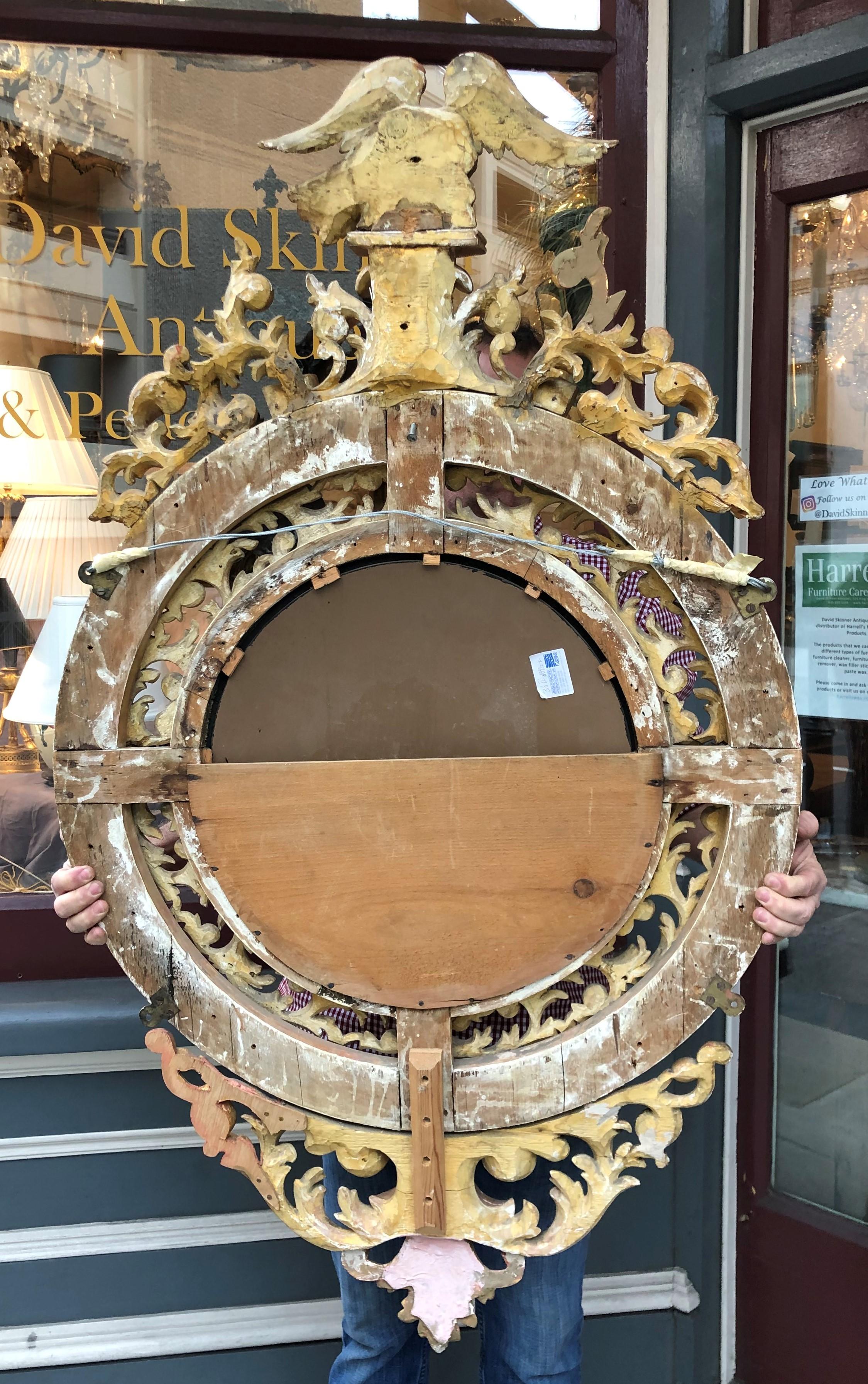 English Regency Giltwood Convex Mirror, 19th Century 4