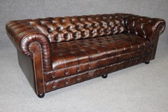 English Remington Braun CUSTOM MADE Leder Tufted Chesterfield Sofa 7ft