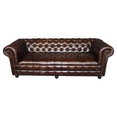 English Remington Braun CUSTOM MADE Leder Tufted Chesterfield Sofa 7ft