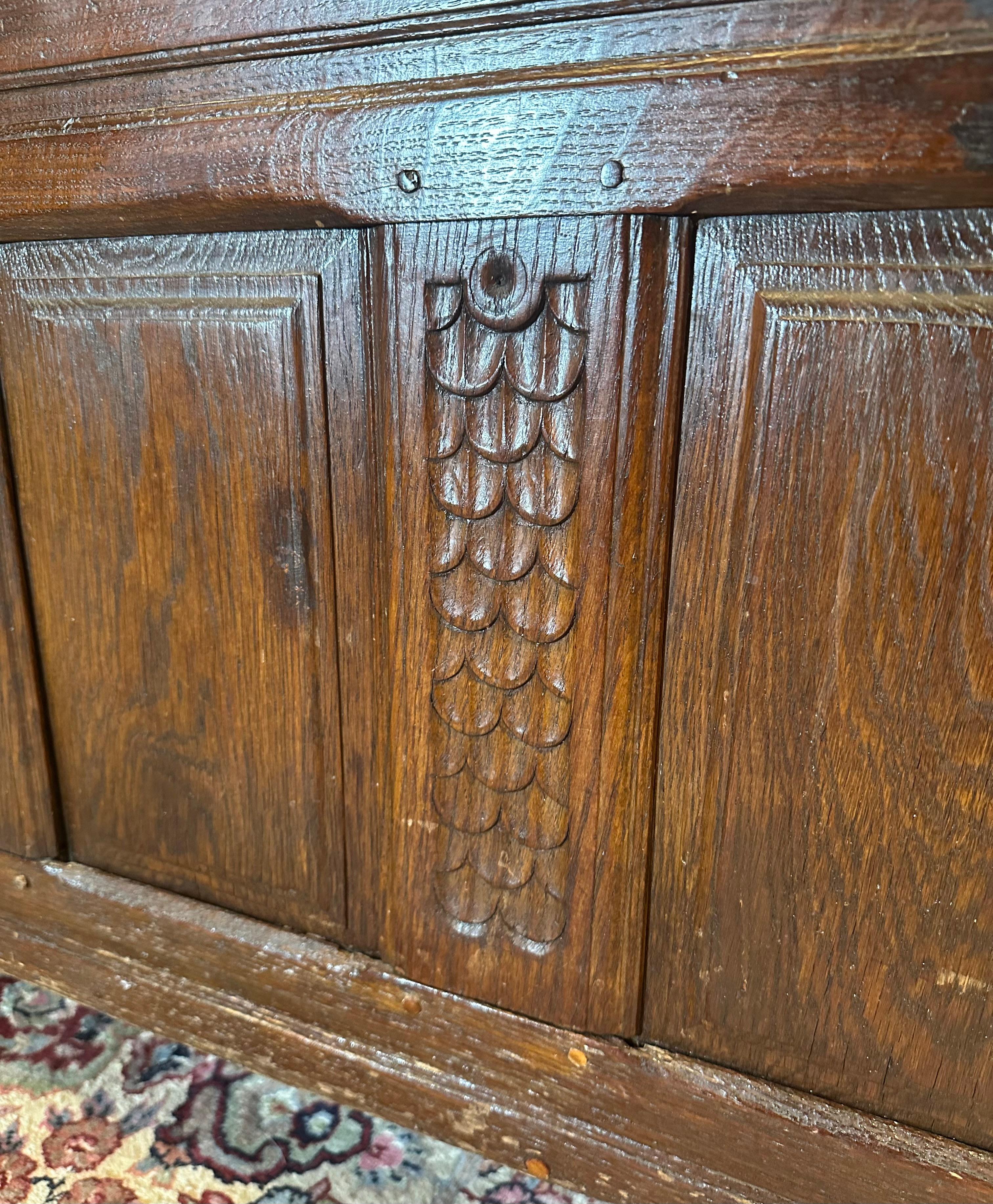 English Renaissance 17. Jahrhundert Massiv Eiche Truhe Trunk im Angebot 12