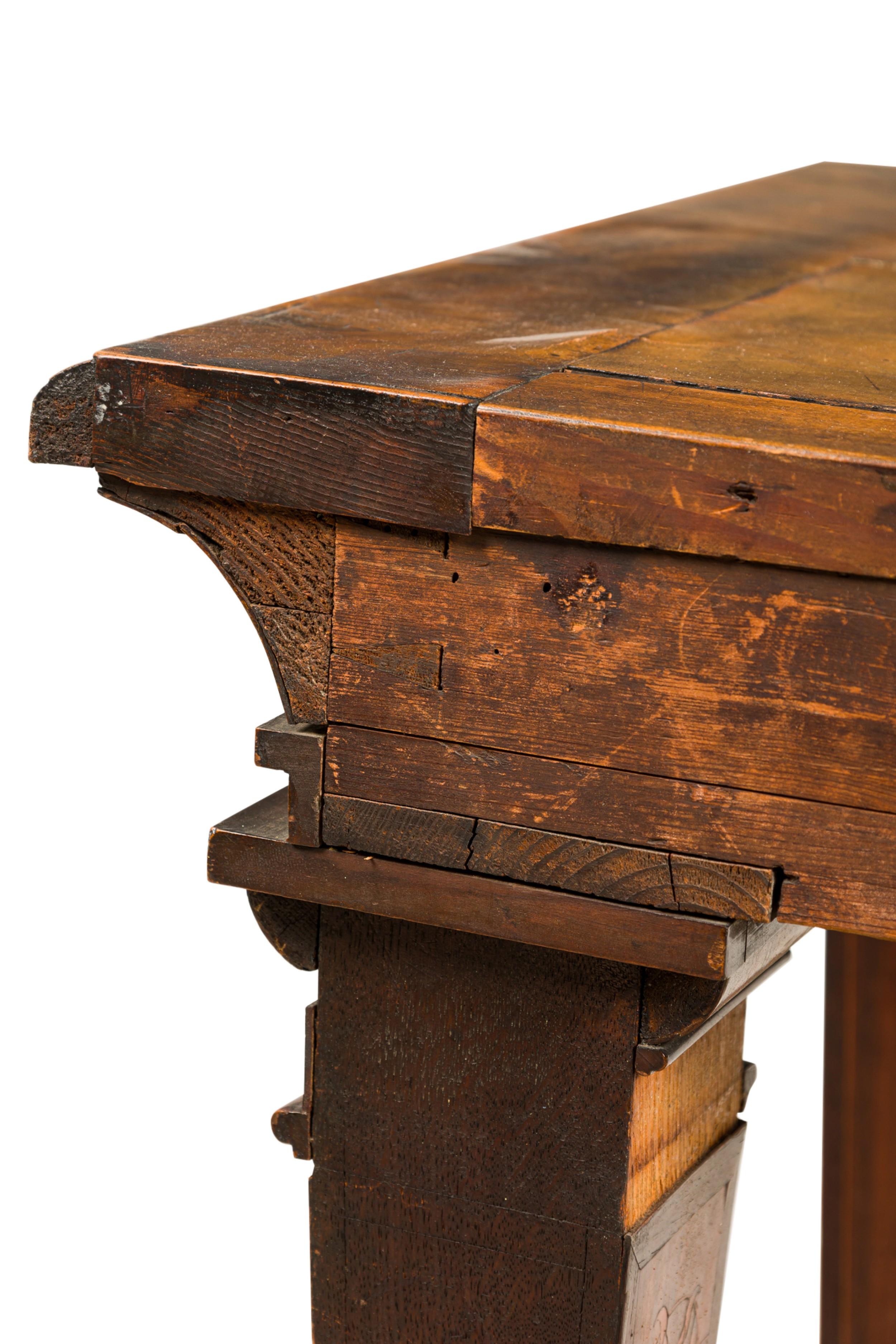 English Renaissance Console Table with Stretcher For Sale 4