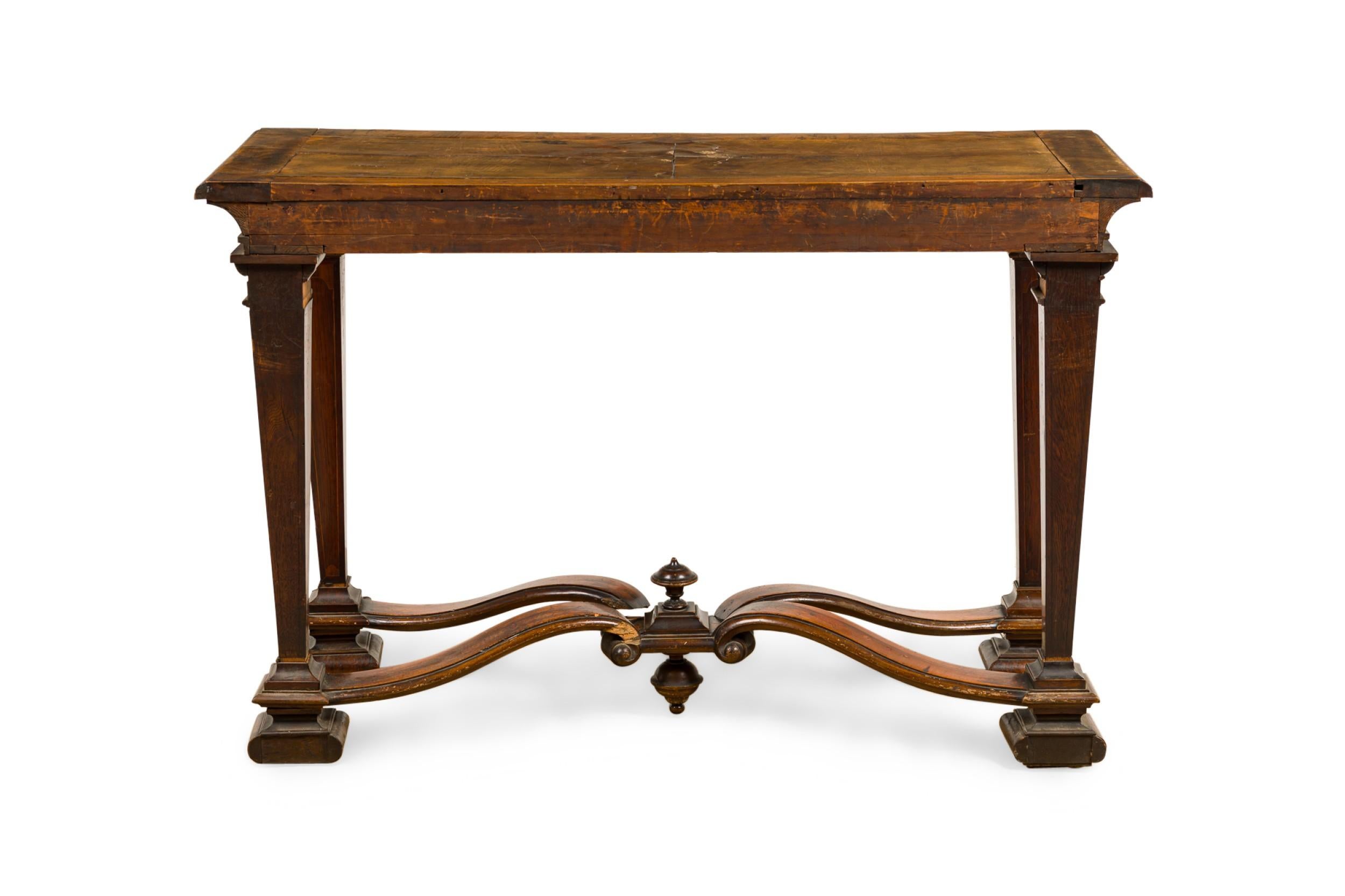 18th Century and Earlier English Renaissance Console Table with Stretcher For Sale