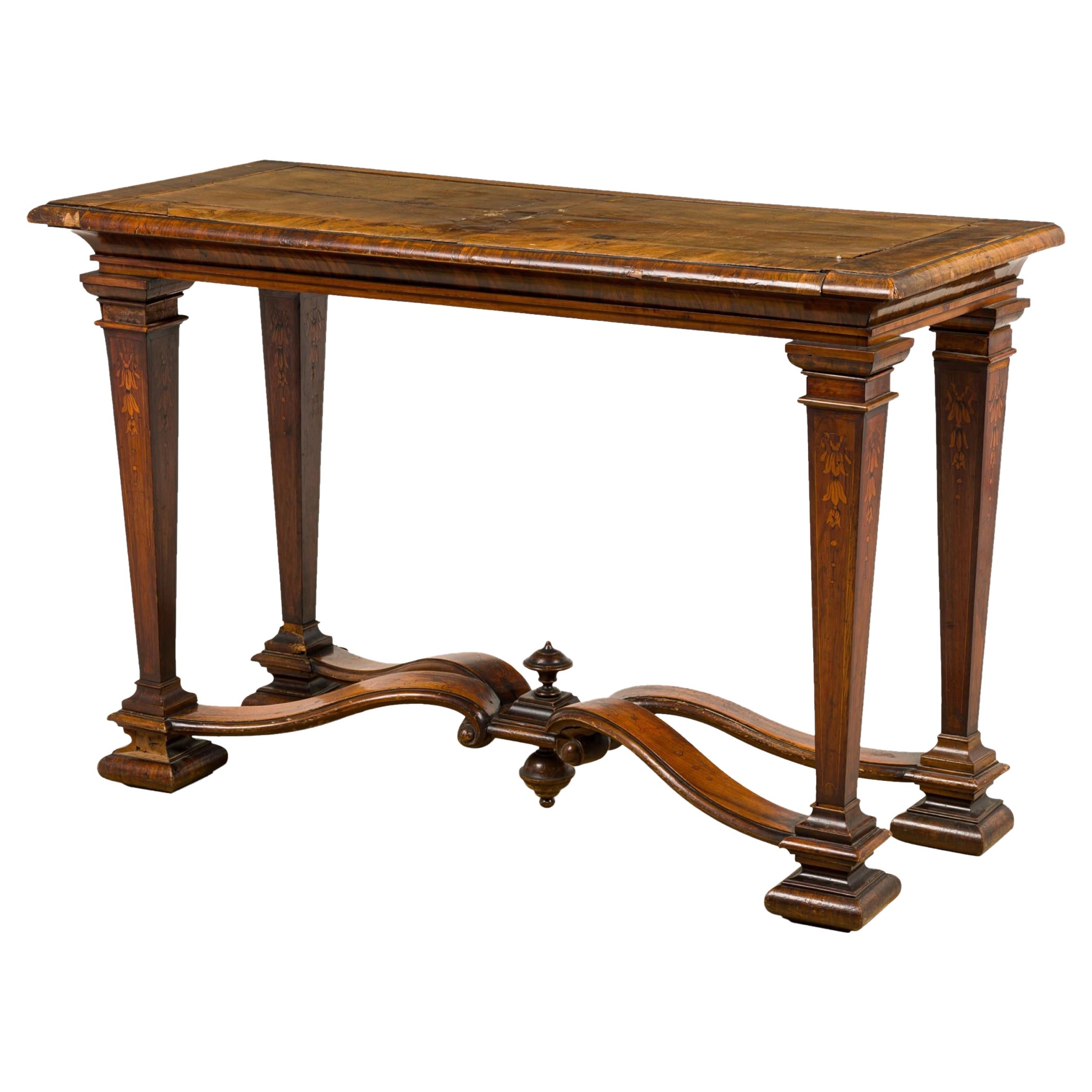 English Renaissance Console Table with Stretcher
