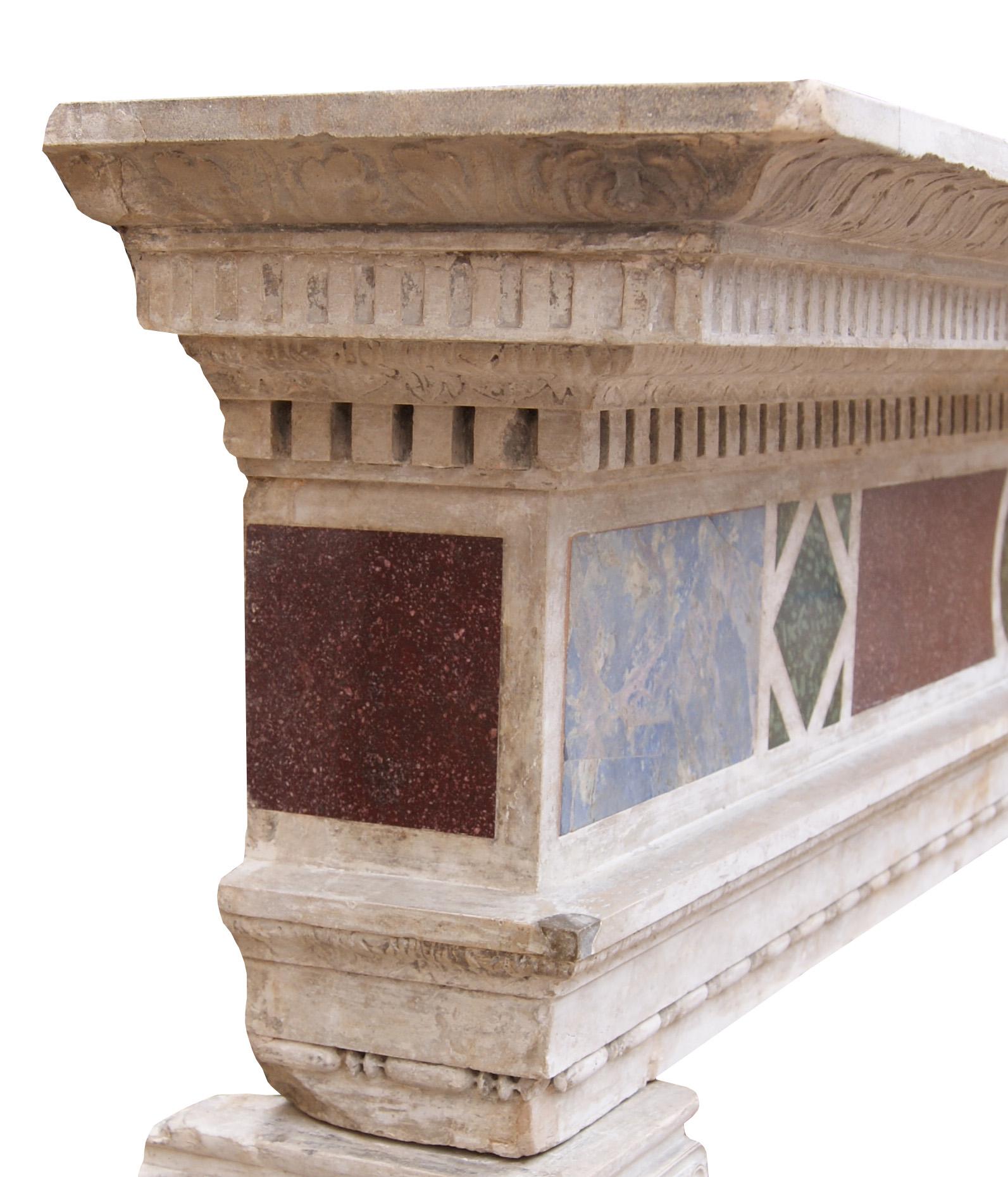 English Renaissance Revival Mantel with Porphyry Inlay For Sale 2