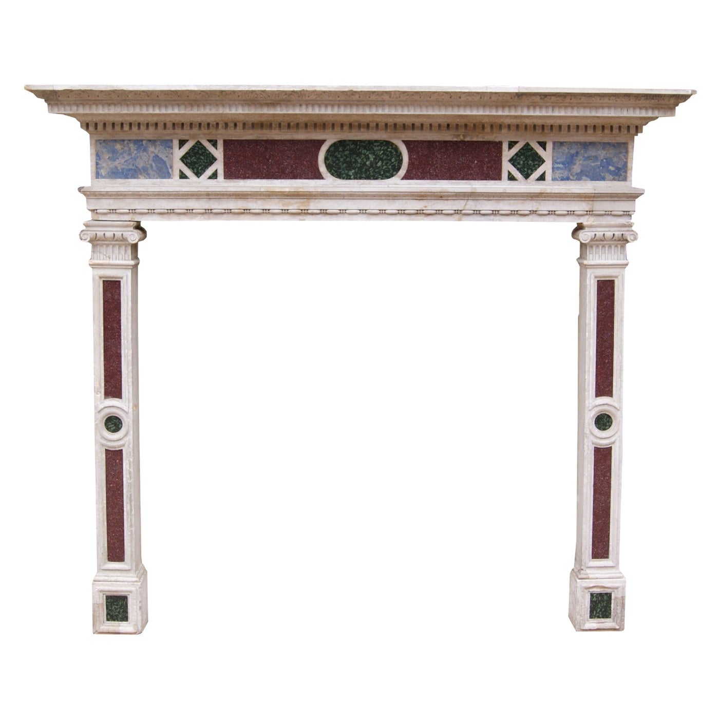 English Renaissance Revival Mantel with Porphyry Inlay