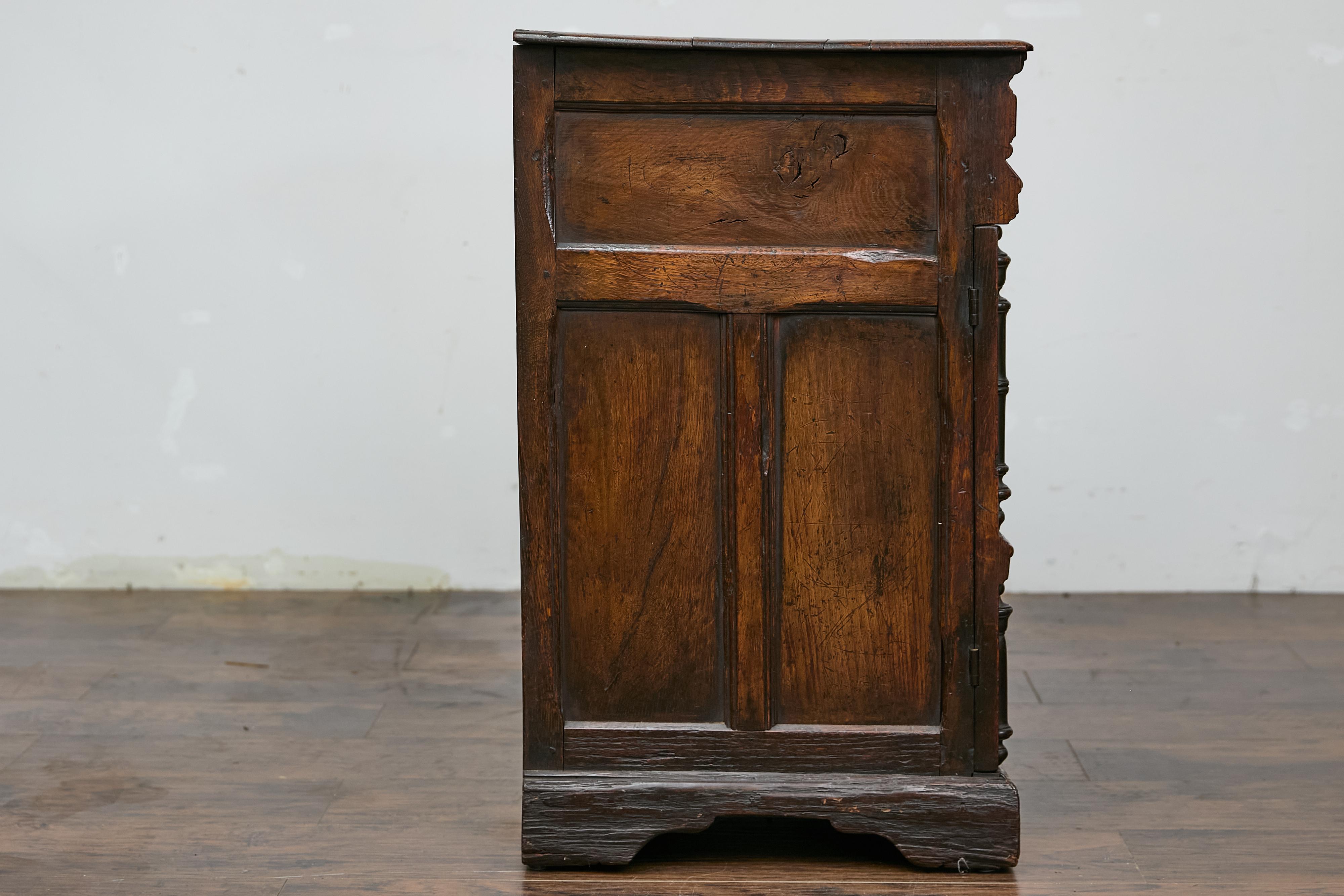 English Renaissance Revival Oak Storage Cabinet with Bone and Pearl Inlay 14