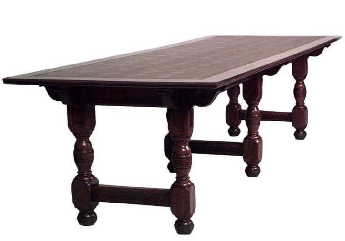 Mesa de refectorio inglesa de roble de estilo renacentista Británico en venta